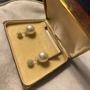 Classic Pearl and Gold-Tone Earrings